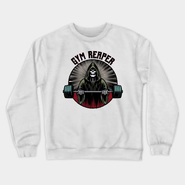 Gym Reaper Workout Crewneck Sweatshirt by SunGraphicsLab